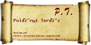 Polónyi Teréz névjegykártya